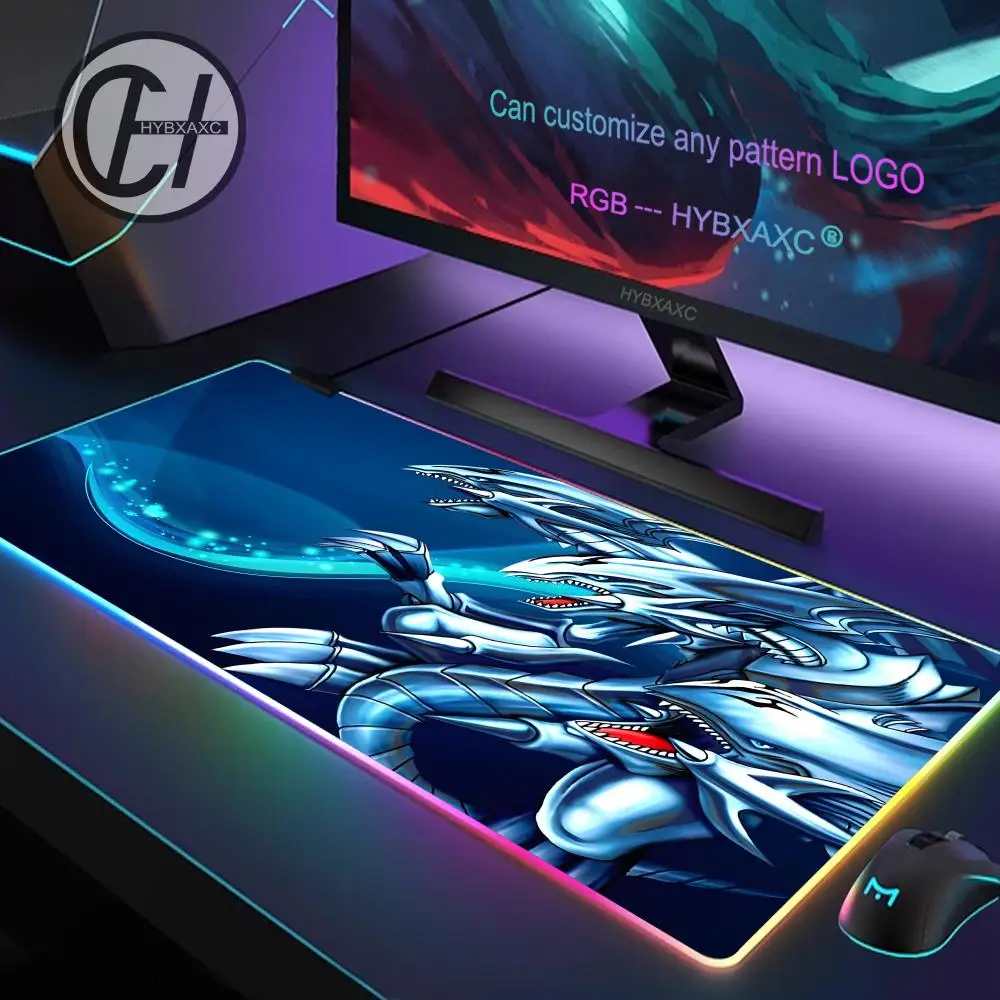 Mouse pad RGB Gaming Mouse Pad Tapete de mesa HD Gamer Grande luz LED XXL YuGiOh MousePads PC Tapete de computador