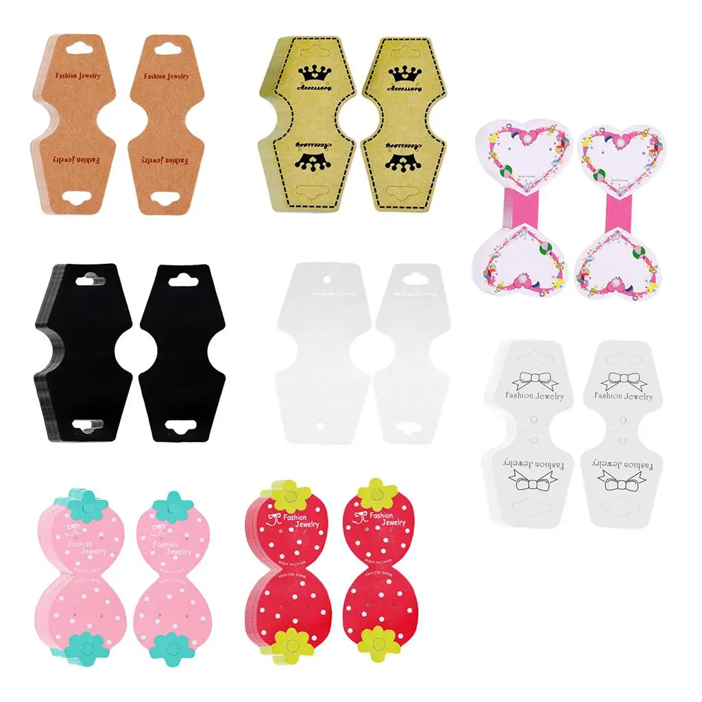 

100 шт., держатель для ювелирных изделий, серьги, карты для демонстрации из крафт-бумаги