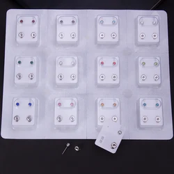 24pcs Heart Star Round CZ Ear Helix Tragus Cartilage Stud Earrings 316L Stainless Steel Fashion Stud Earring Gifts for Unisex