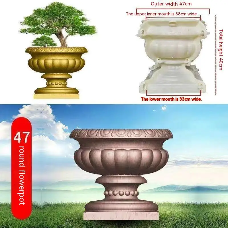 

Reazone ABS High Quality Diameter 45cm Plastic Precast Concrete Flower Pot Planter Molds for Sale