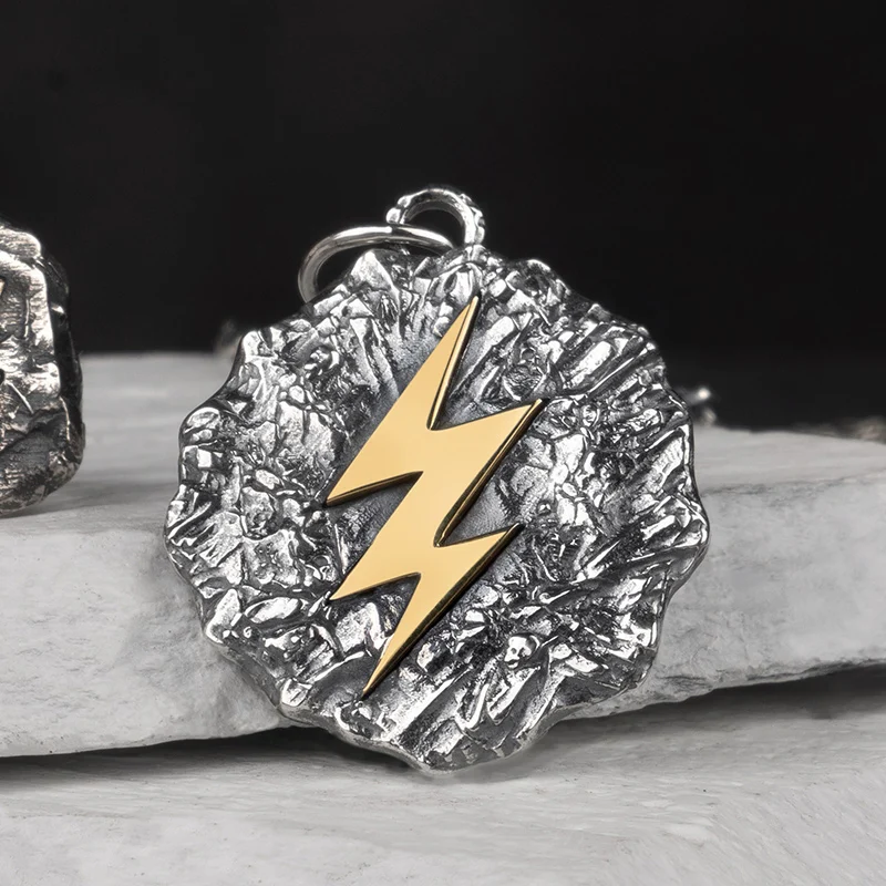 

Wrath of Zeus Lightning Bolt Silver necklace the sterling silver pendant for Men Fine Jewelry