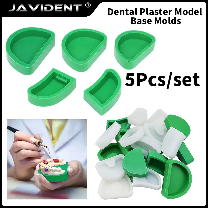 5Pcs Dental Plaster Base with Groove, Impression and Casting Rubber, Plaster Model Base, Dental Tray, Dental Materials