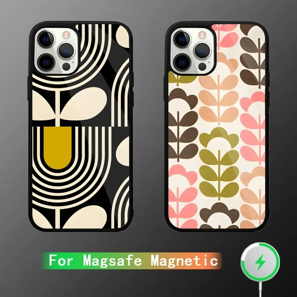 

Multi Stem Orla K-Kiely Folio Phone Case For iPhone 16,15,14,13,12,11,Plus,Pro,Max Mini Magsafe Magnetic Wireless Charging