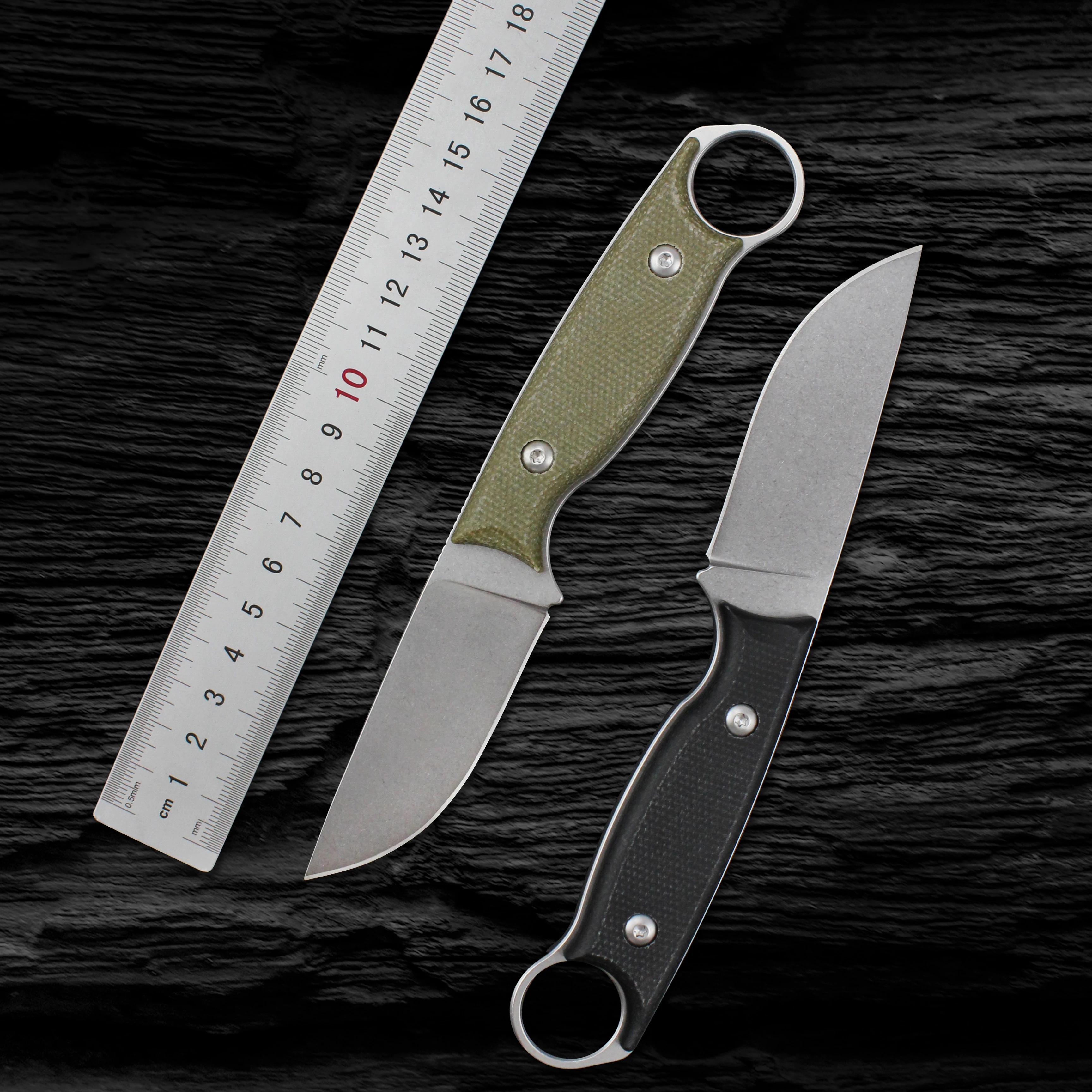 Huunting Fixed Blade Knife D2 Steel High hardness Outdoor Self-defense EDC straight knife K sheath Tool For Men GT0174