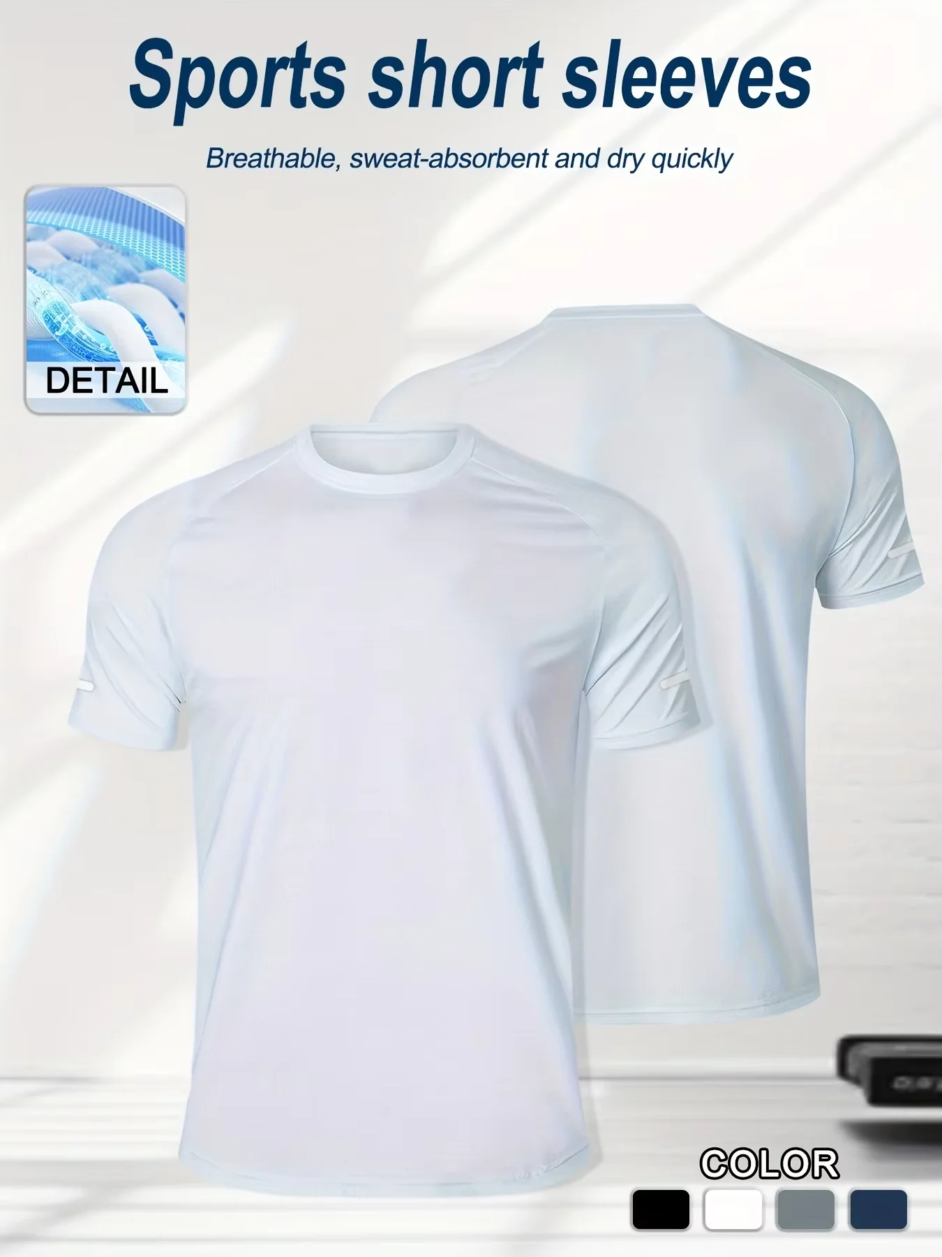 Fitness clothing, men's marathon professional running training ice silk short-sleeved quick-drying sports T-shirt image 4