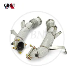 CBNT Downpipe for Audi R8 5.2L V10 2020-2024 with OPF Exhaust Header with Heat Shield High Quality SS304 Tuning Exhaust System