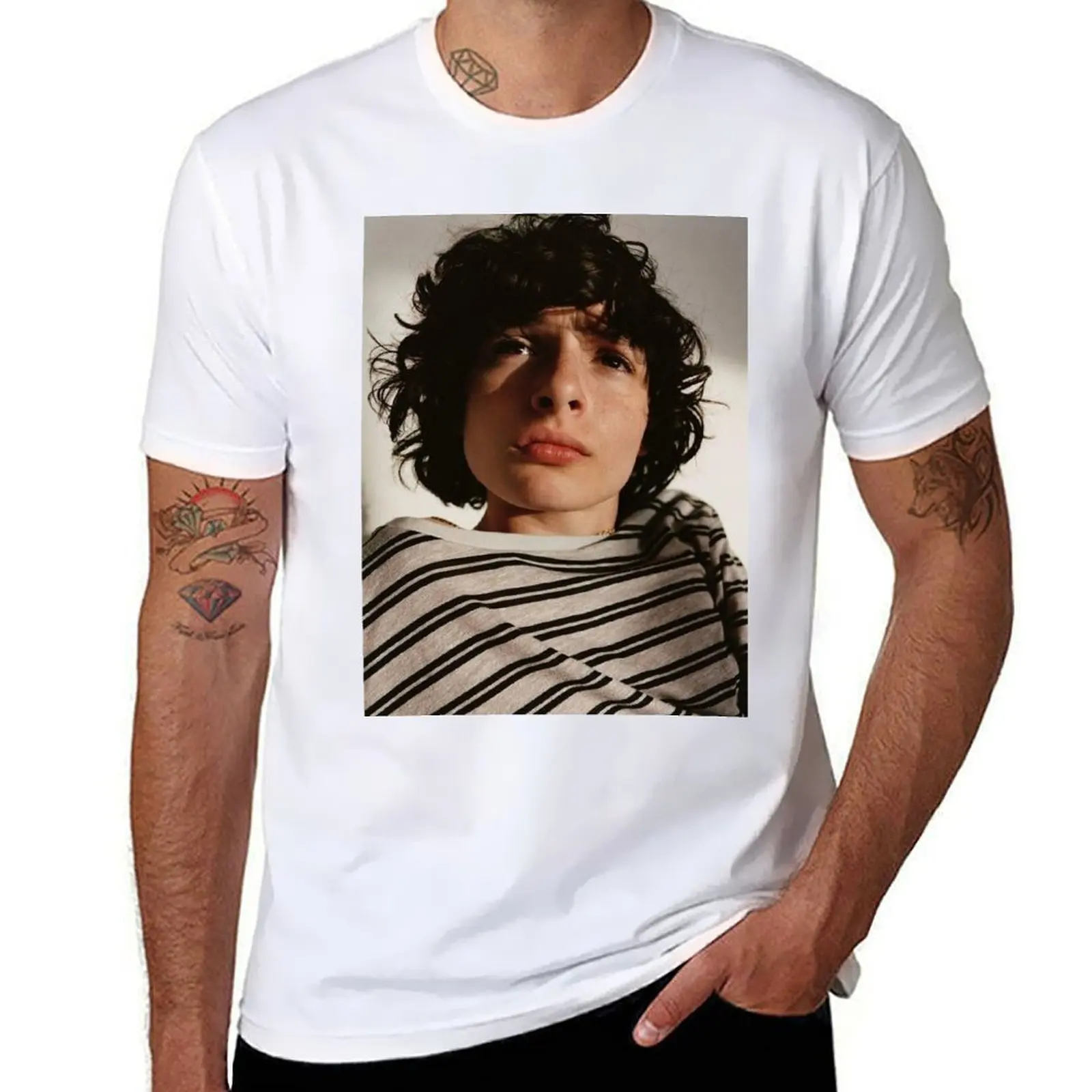 

finn wolfhard T-Shirt cotton tshirt 100% t shirts for man pack white man graphic t shirt T-shirt