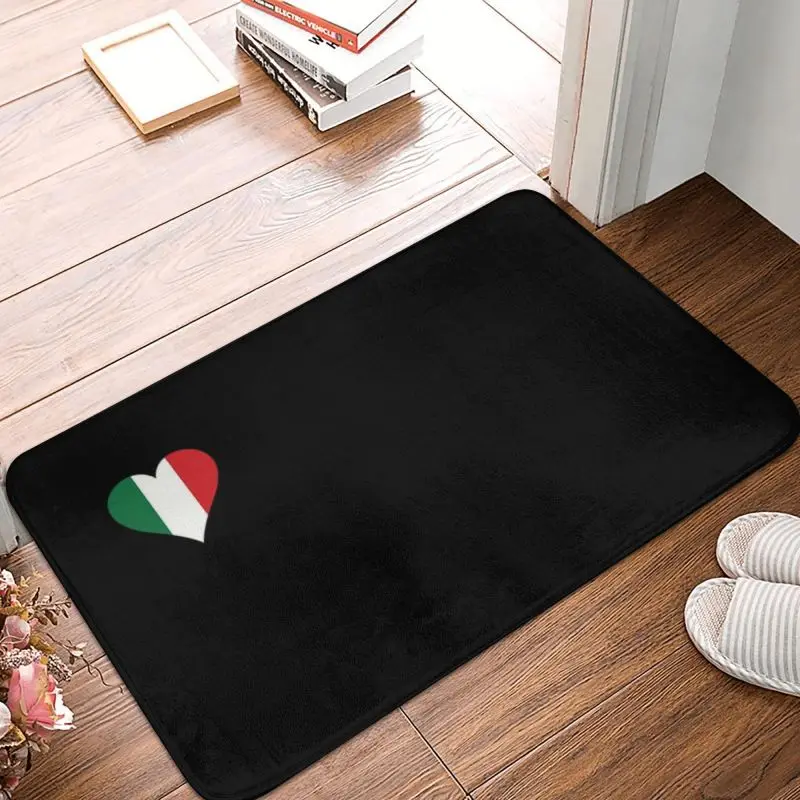 Personalized Italy Flag As Heart Doormat Mat Anti-Slip Patriotic Italian Bath Kitchen Toilet Rug Carpet 40*60cm