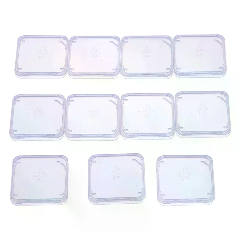 10pcs/lot Transparent SD Memory Card Case Holder Box Storage Boxes Memory Card Clear Plastic Case Holder Protector