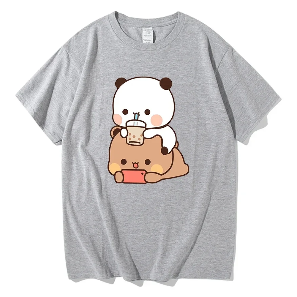 Bubble Tea Bubu i Dudu T Shirt mężczyźni kobiety Harajuku estetyczna grafika Kawaii t-shirt Unisex śmieszne koszulki z piaskowym koszulki bawełniane