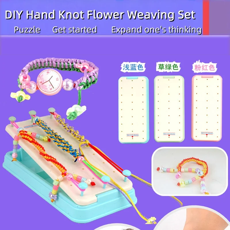Hand Rope Knitter Toy Children's Handmade DIY Elastic Hand Rope Bracelet Making Set