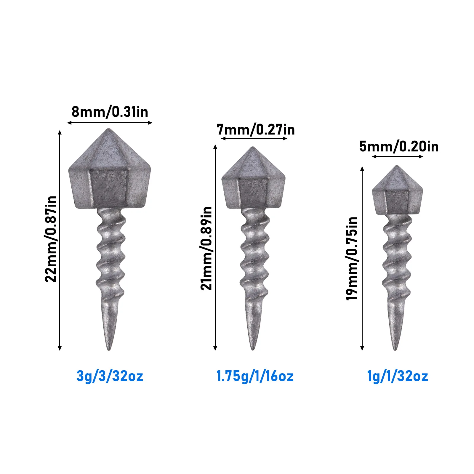 10pcs Fishing Insert Weight Sinker 1g 1.75g 3g for Soft Lure Worm Bait Down Shot Rig Neko Wacky Rig Nail Weight Sinker view 2