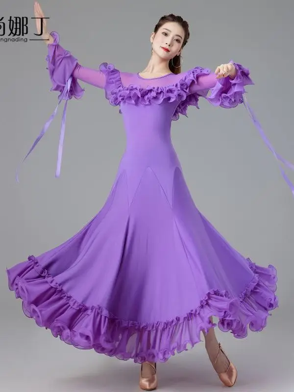 Modern Dance Dress New National Standard Waltz Social Dance Big Swing Dress Professional Competition Table Performance Clothing