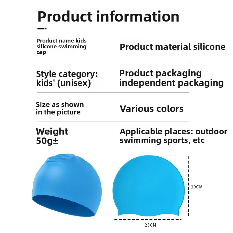 MAKINO FOX Waterproof Swimming Cap Comfortable Not Tight Scalp Big Head Circumference Kids Children Pool Training Unisex