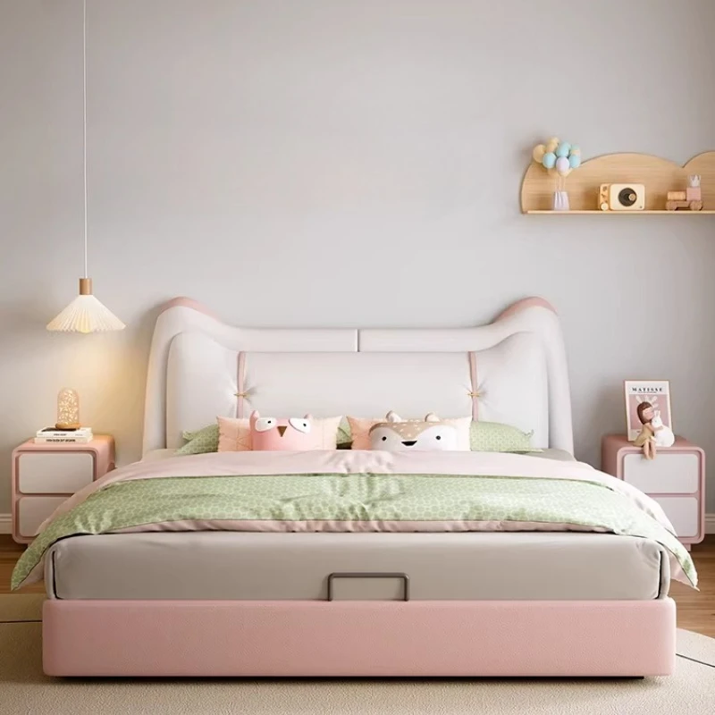 

bed frame Nordic Sleeping Kids Beds Boys Headboard Bedroom Princess Children Beds Design Safety Cama Infantil Kids Furniture