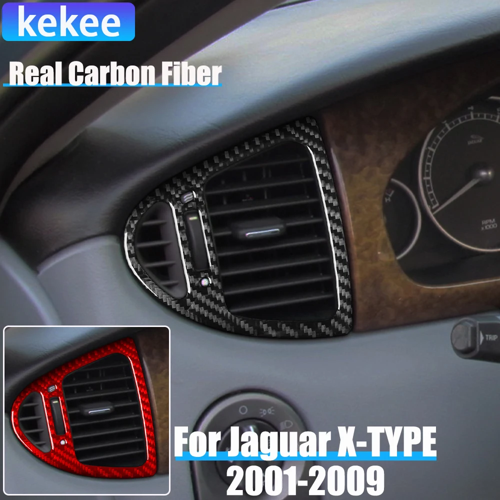 

Real Carbon Fiber Car Accessories Dashboard Air Vent Decorative Trim Cover Soft Sticker For Jaguar X-TYPE X400 2001-2009