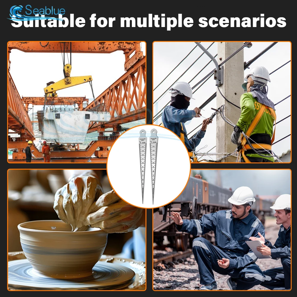 1Pcs Kegel Gauge Fühler 1-15mm Edelstahl Lücke Loch Mess Werkzeug Doppel Seite Keil Blende skala Dünne/Dicke