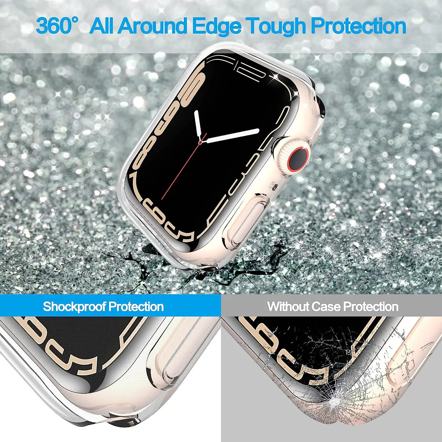 Apple Watch用スクリーンプロテクター,AppleWatch用保護カバー45mm 41mm 44mm 40mm 42mm 38mm,iwatchシリーズ8 7se 6 5 3