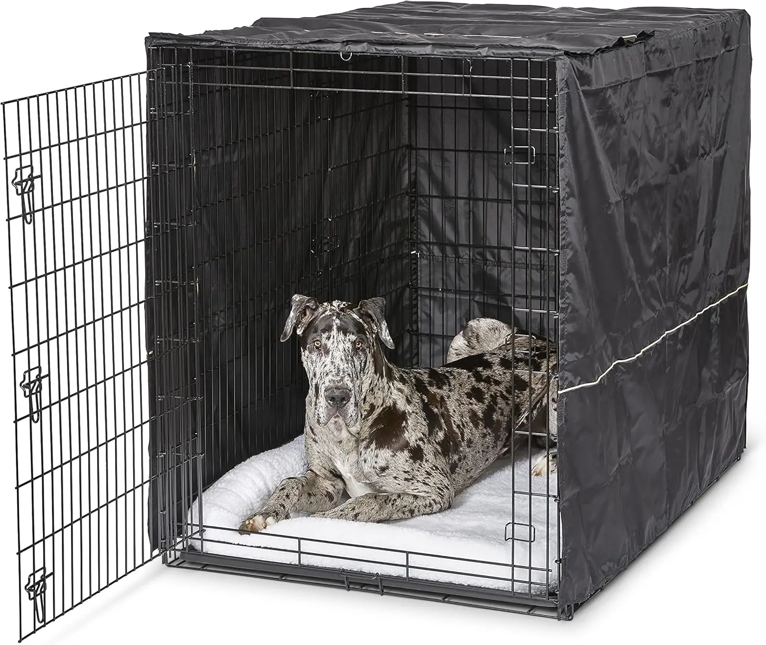 

Extra Large Dog Crate Cover, Black Polyester Privacy Kennel for Most 54-Inch Crates, Machine Washable