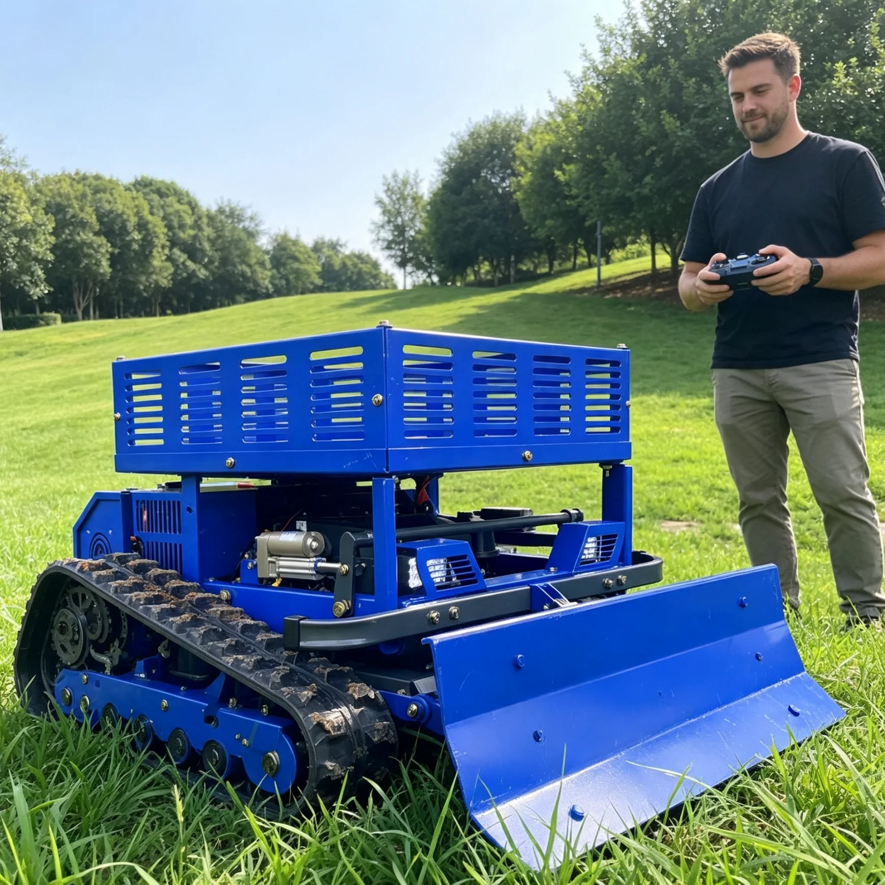 Customized Remote Control Lawn Mower GPS, silent remote mowing for high and low slope lawns of mountain homestays