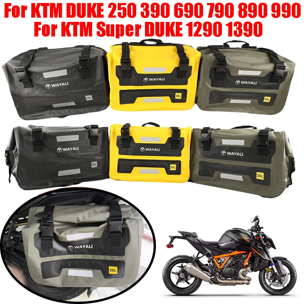 

For KTM DUKE 250 390 690 790 890 990 1290 1390 Duke Motorcycle Saddle Bag Quick Release Luggage Storage Bags Waterproof Bag 60L