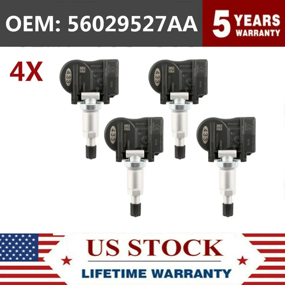 4Pcs 56029527AA Tire Pressure Sensor For 2008-2012 Chrysler Town & Country