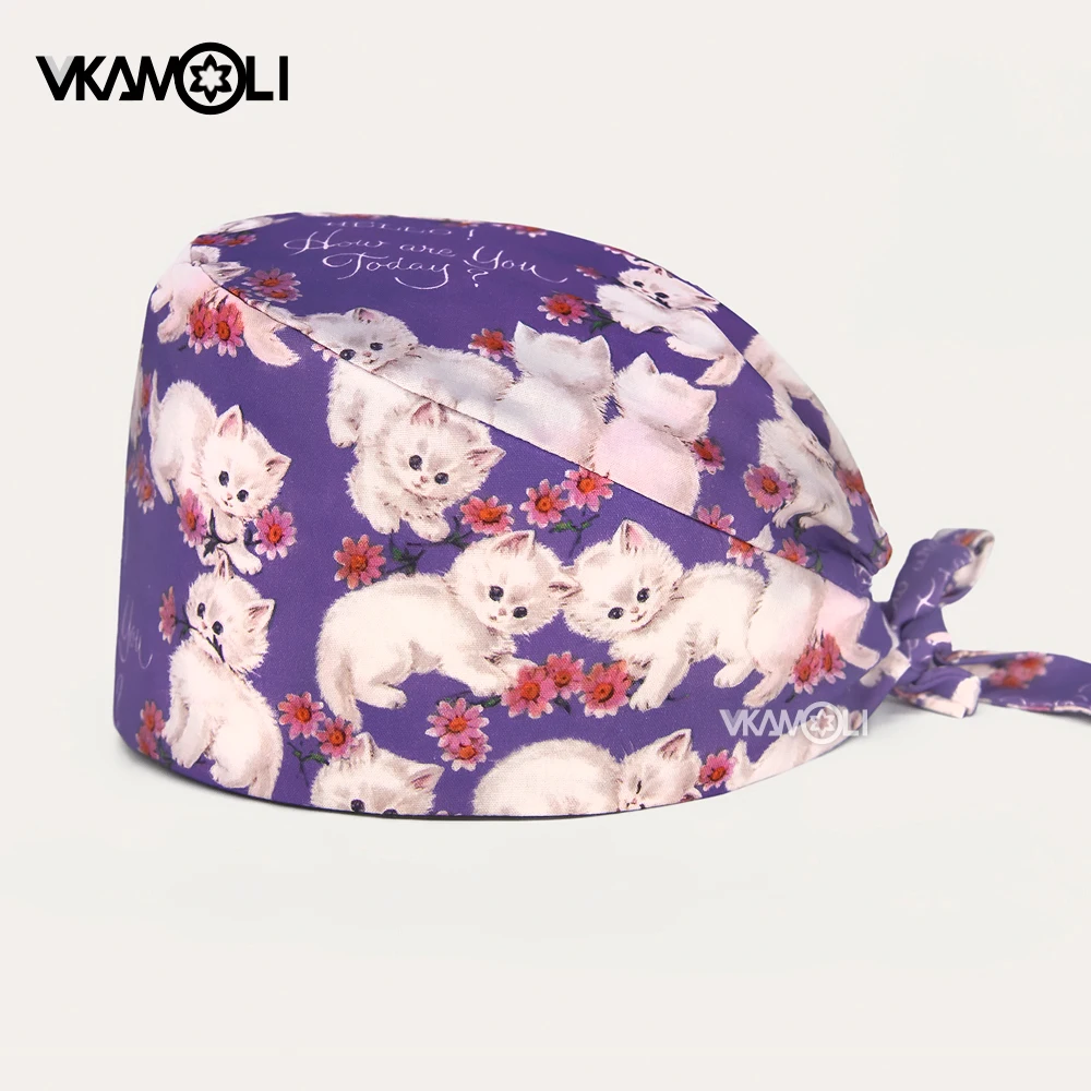 Flower and Rabbit Printed Women's Surgical Hat scrub cap gorro quirófano scrub hat nurse accessories Sanitary cap