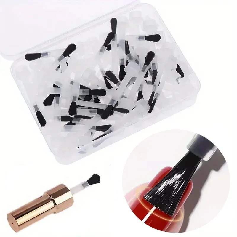 25pcs Disposable Nail Polish Brush Nail Polish Bottle Replacement Head Brushes Acrylic Powder Applicators Manicure Tools