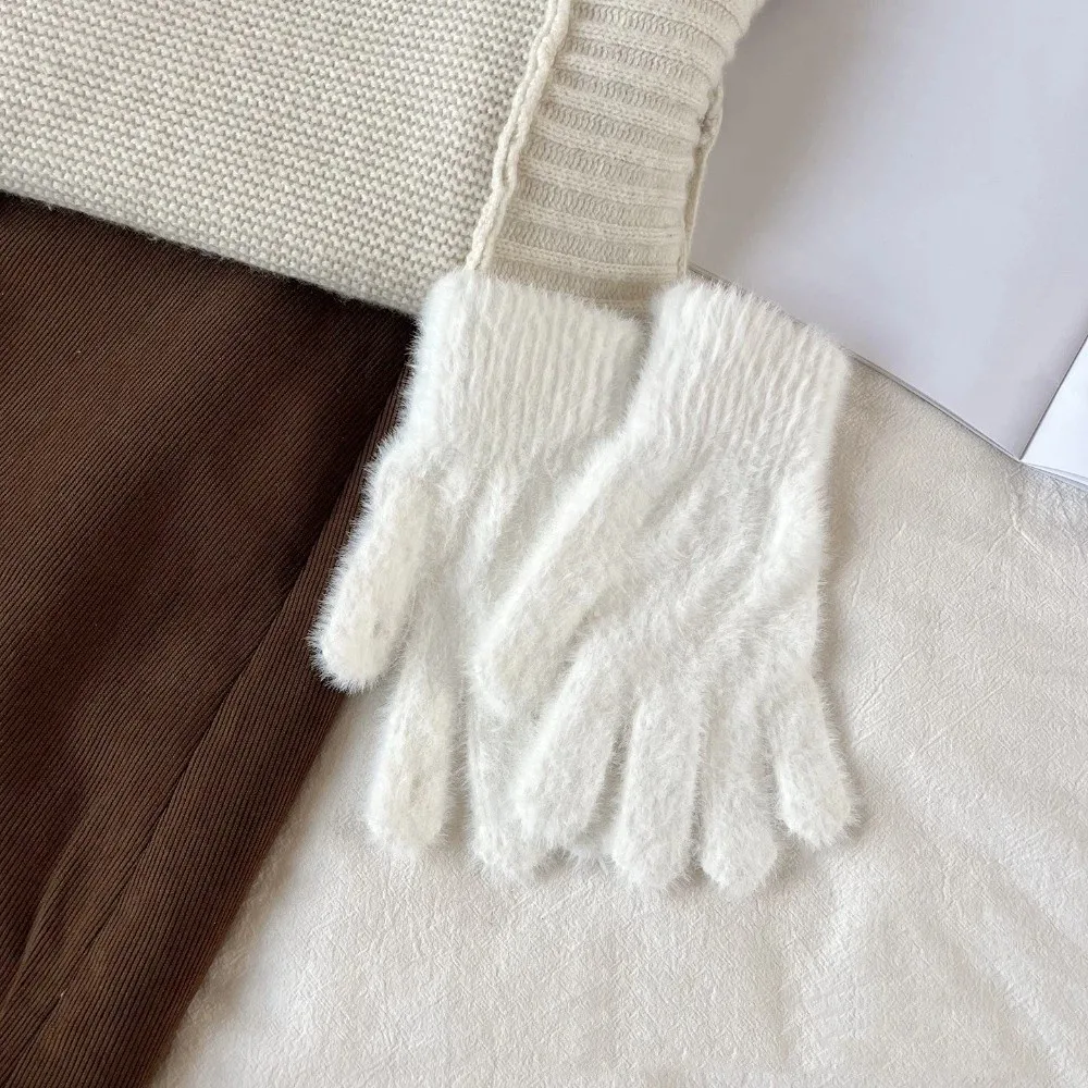 新しい肥厚フリース 5 本指手袋防風保温タッチスクリーン手袋防寒サイクリング手袋女性