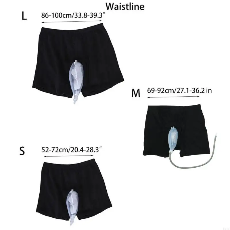 E06F BASS URINE RIUSIBILE MASCHIO BASSO URINE SILICO SCURO URINE SHORTS PEE PHORTS COLLETTORE con catetere per vecchi
