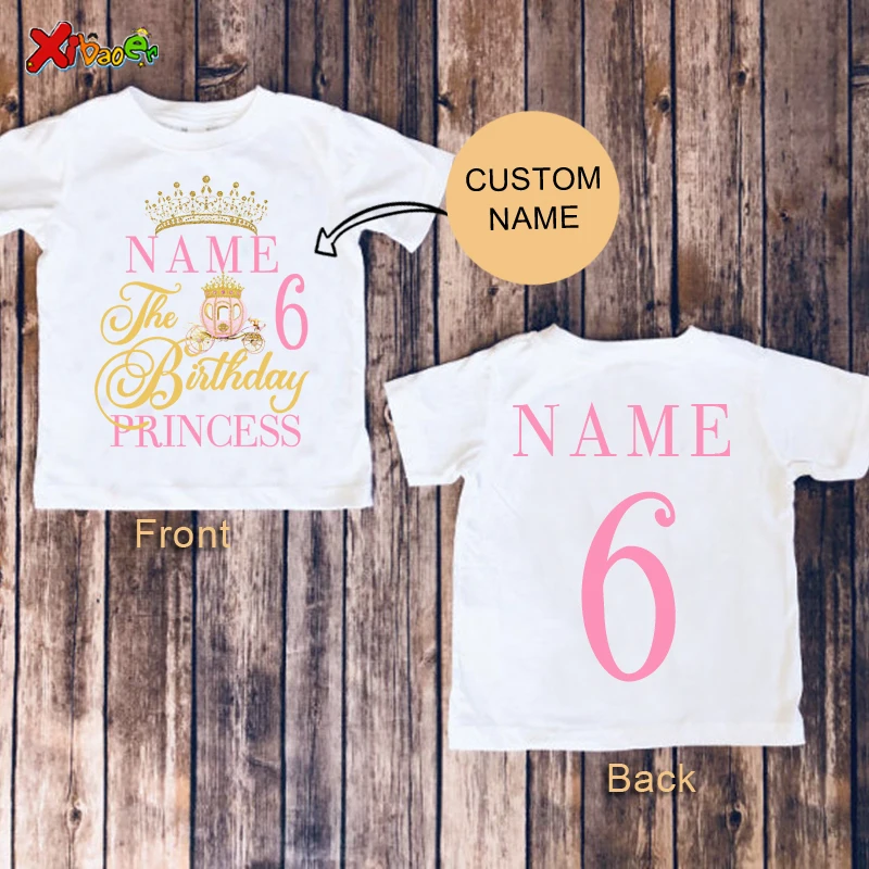 

Girls Crown Shirt Royalty Shirt Birthday T-shirt Birthday Party Shirt Girl Shirt Custom Name Shirt Toddler Baby One Kids Summer