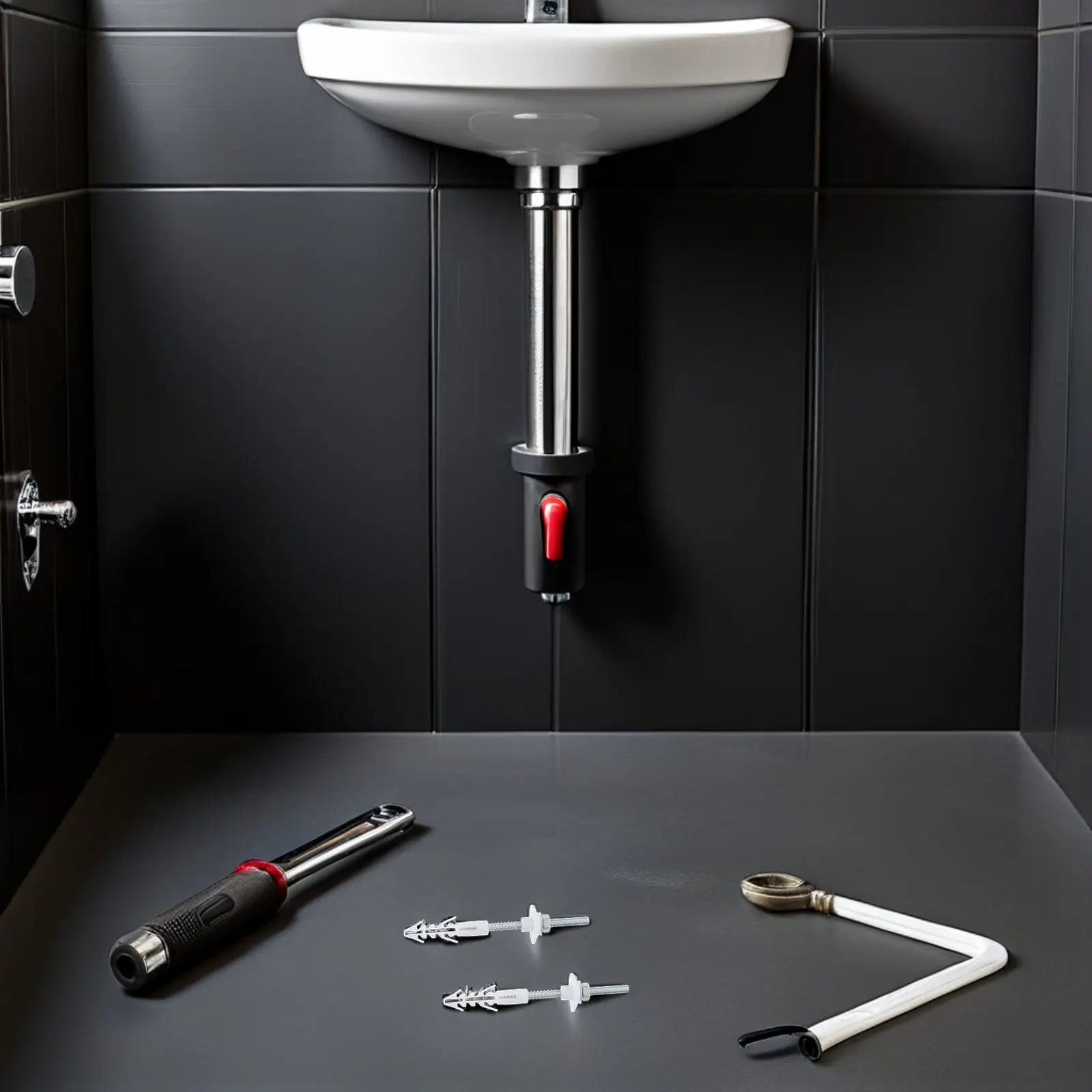 5Sets Stainless Steel Tightening Screws Bathroom Basin Fixing Kit Wall-Mount Washbasin Installation Screw Set Sink Mounting