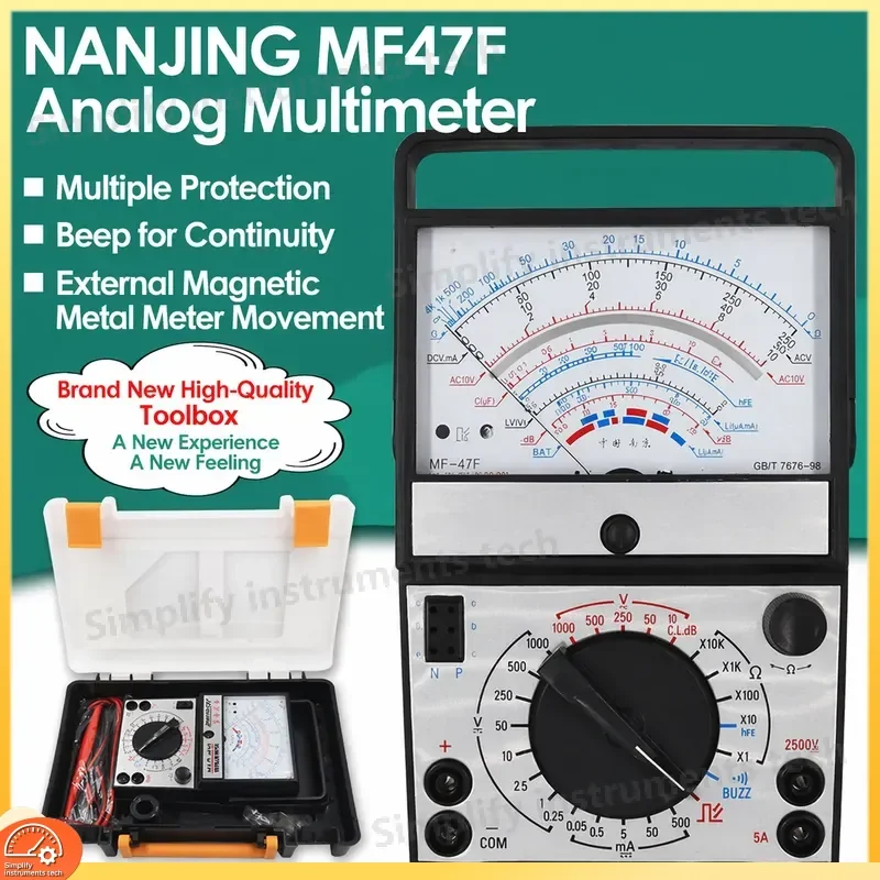MF47F External Magnetic Pointer Multimeter MF47D Universal Analog Multimeter Mechanical High Precision 47 Series Tester for