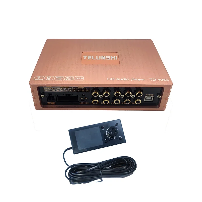 Hot Selling 4*50W Auto Power Amplifier Class AB 4-Channel Car DSP Amplifiers with Crossovers Korean Audio Subwoofer Amplifier