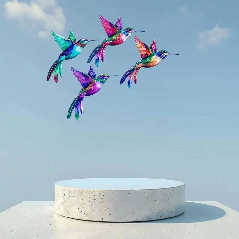 Metal Material Metal Hummingbird Wall Art 3D Design Vintage Hummingbird Pendant Weather Resistant