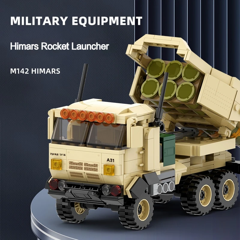 

443PCS World War 2 WW2 Army Military Soldiers SAWT M142 High Mobility Artillery Rocket System ​Building Blocks Bricks Kid Toys