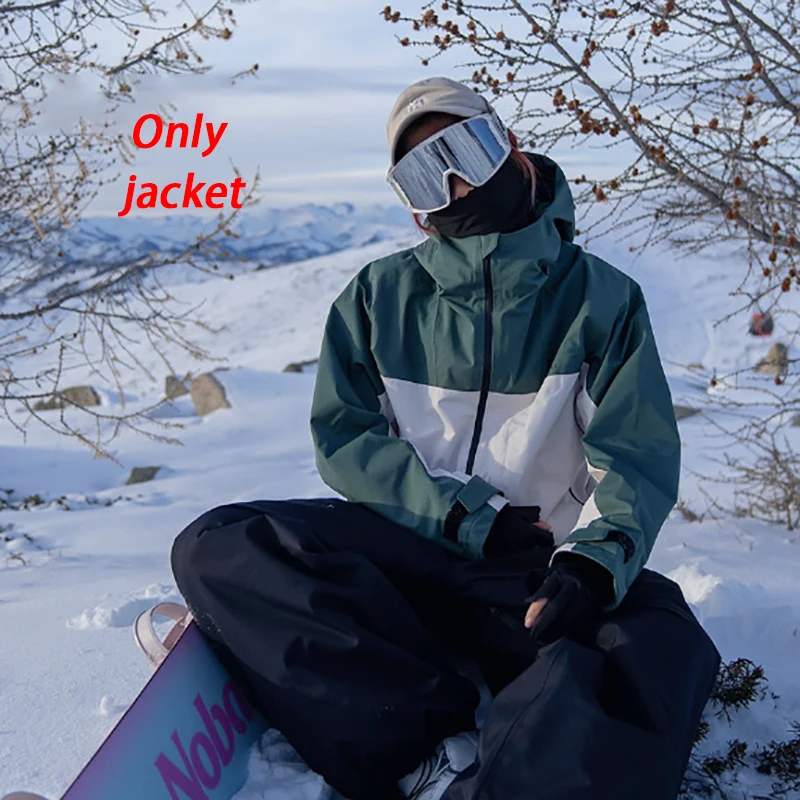 

New Couple's Double Board Skiing Suit Women Waterproof Windproof Warm Breathable Jacket Men Casual Sports Loose Snow Jacket