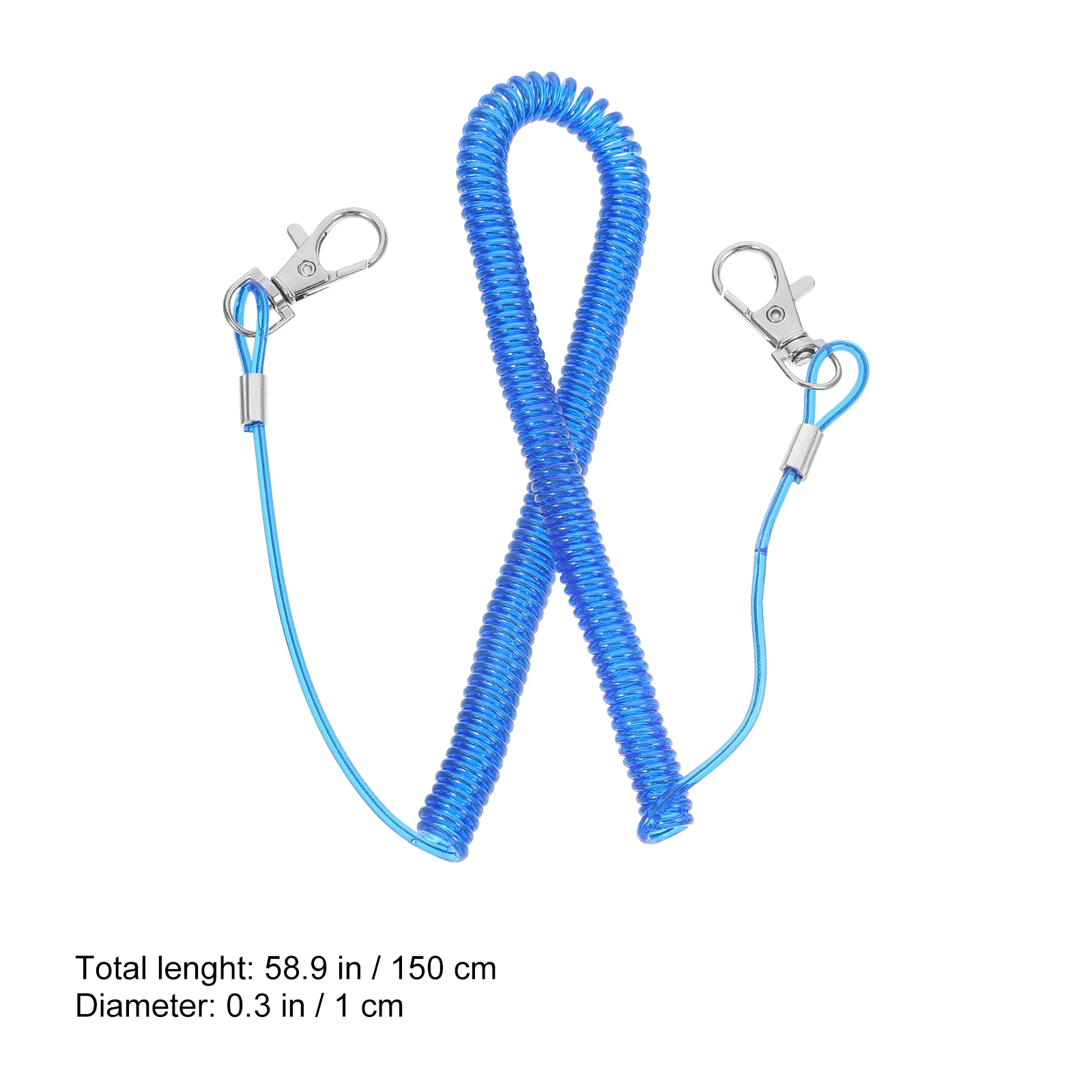 

8pcs 1.5M Fishing Rod Protection Rope Elastic Retractable Tether Coiled Steel Cable Accessories For Outdoor Hiking Climbing