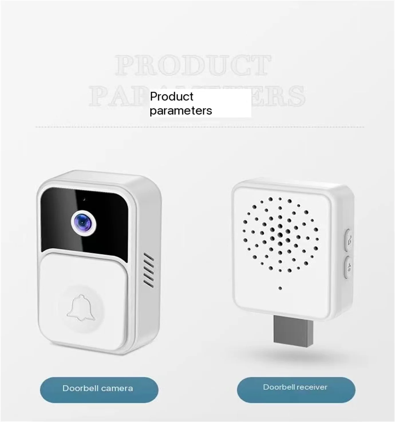 Timbre de vídeo de visión nocturna HD para el hogar, dispositivo electrónico de baja potencia con control remoto inalámbrico, Ojo de Gato, 720P, color blanco, V9, Tuya APP, WiFi