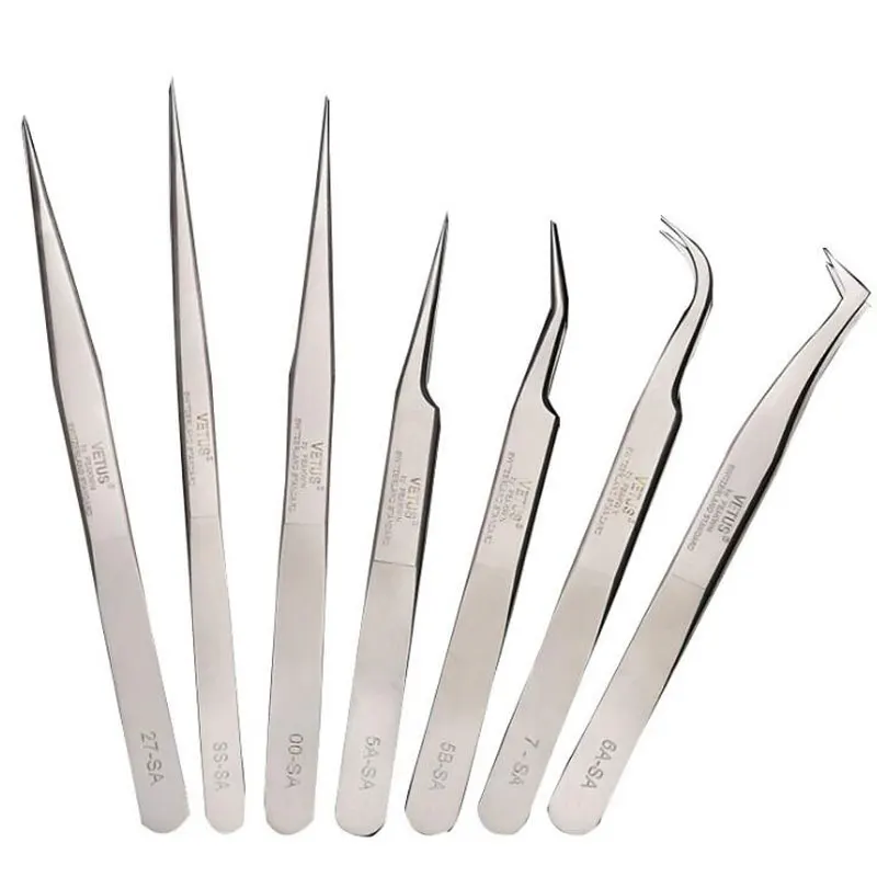 Pinça de cílios de aço inoxidável pinça anti-magnética profissional para volume 3d extensão de cílios ferramentas de maquiagem