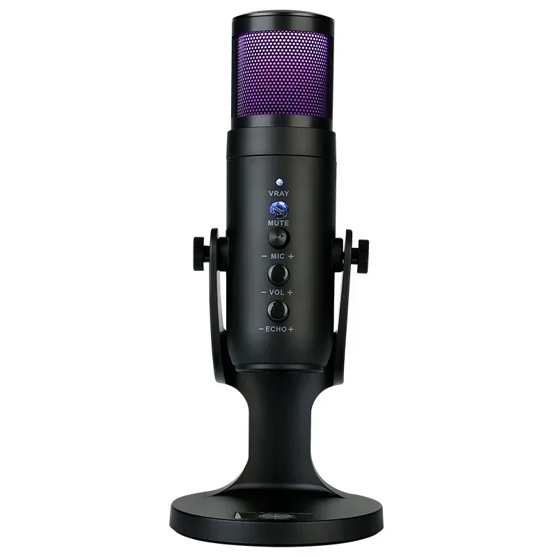 

WESTON OEM Factory Type-C RGB Professional computer Portable Gaming Mike Studio Condenser USB Recording Microphone For PC Laptop