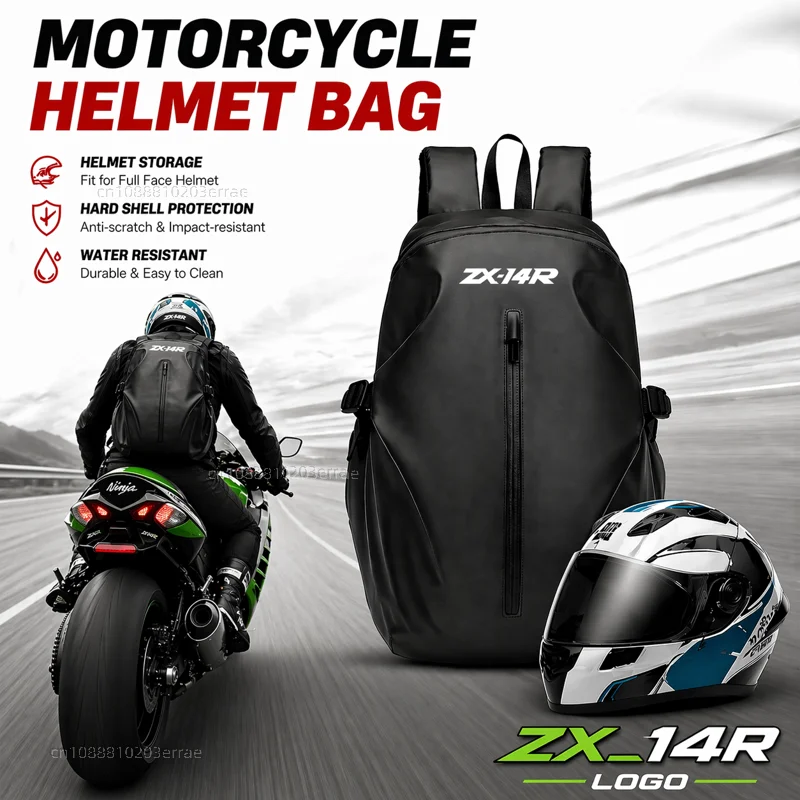 Knight Backpack Motorcycle Helmet Bag Travel Equipment Waterproof Large Capacity For Kawasaki ZX14R ZX 14R ZX14 R ZX 14 R