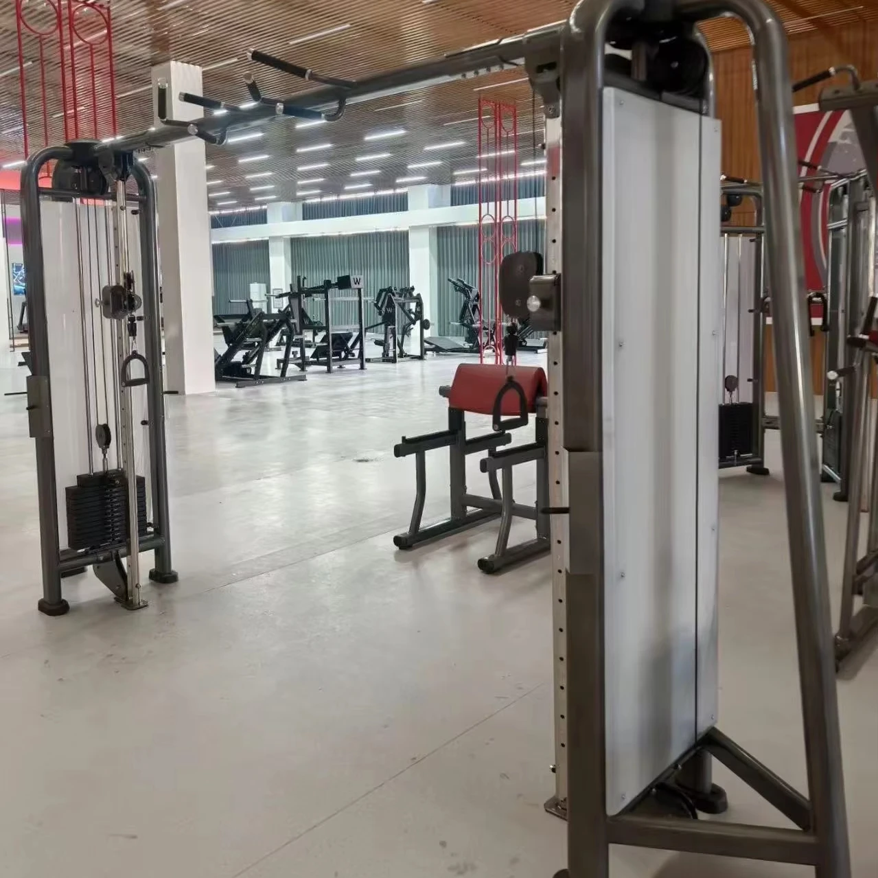 

Cable Crossover Smith Machine for Home Fitness Body Building Strength Training Exercise Targets Arms Triceps Chest Legs Back