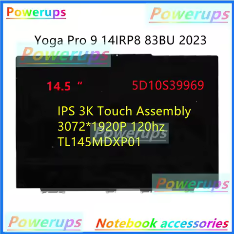 New A+ Laptop LCD/LED Touch Screen Frame Assembly For Lenovo Yoga Pro 9 14IRP8 83BU 2023 5D10S39969 5D10S39968 TL145MDXP01 14.5”