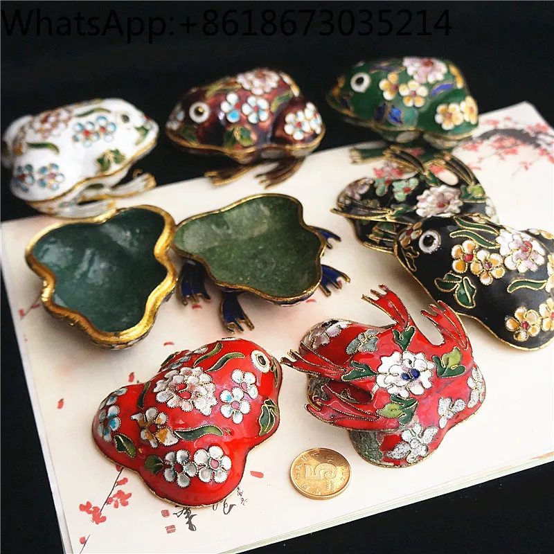 Cloisonne animal ornaments inventory,, fish, bear, ladybug, pig, frog box, copper tire, wire cutting, enamel animal decoration