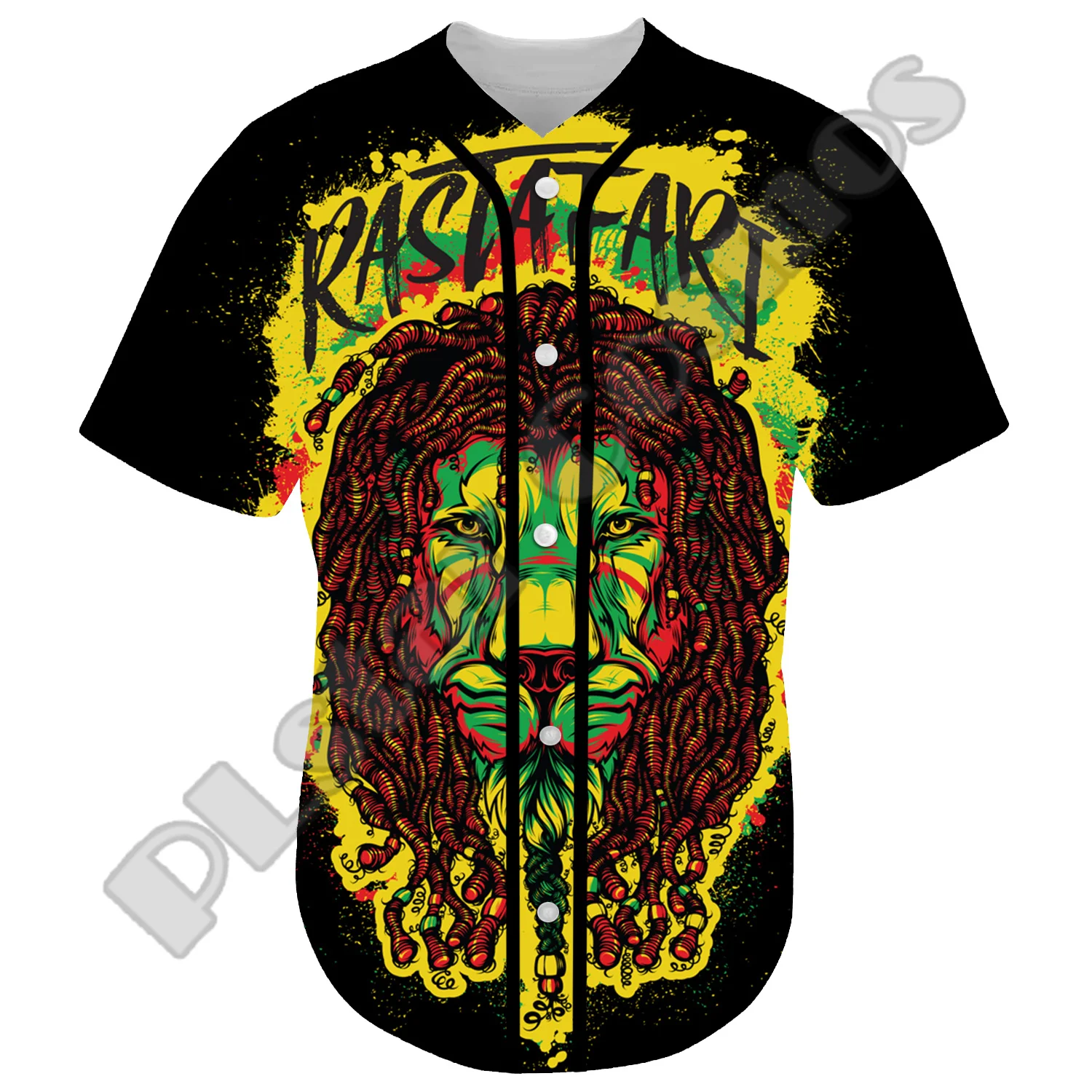 NewFashion Bob Marley Rastafari Lion Vintage Reggae Retro Tattoo 3DPrint Harajuku Summer Baseball Shirts Jersey Short Sleeves X4