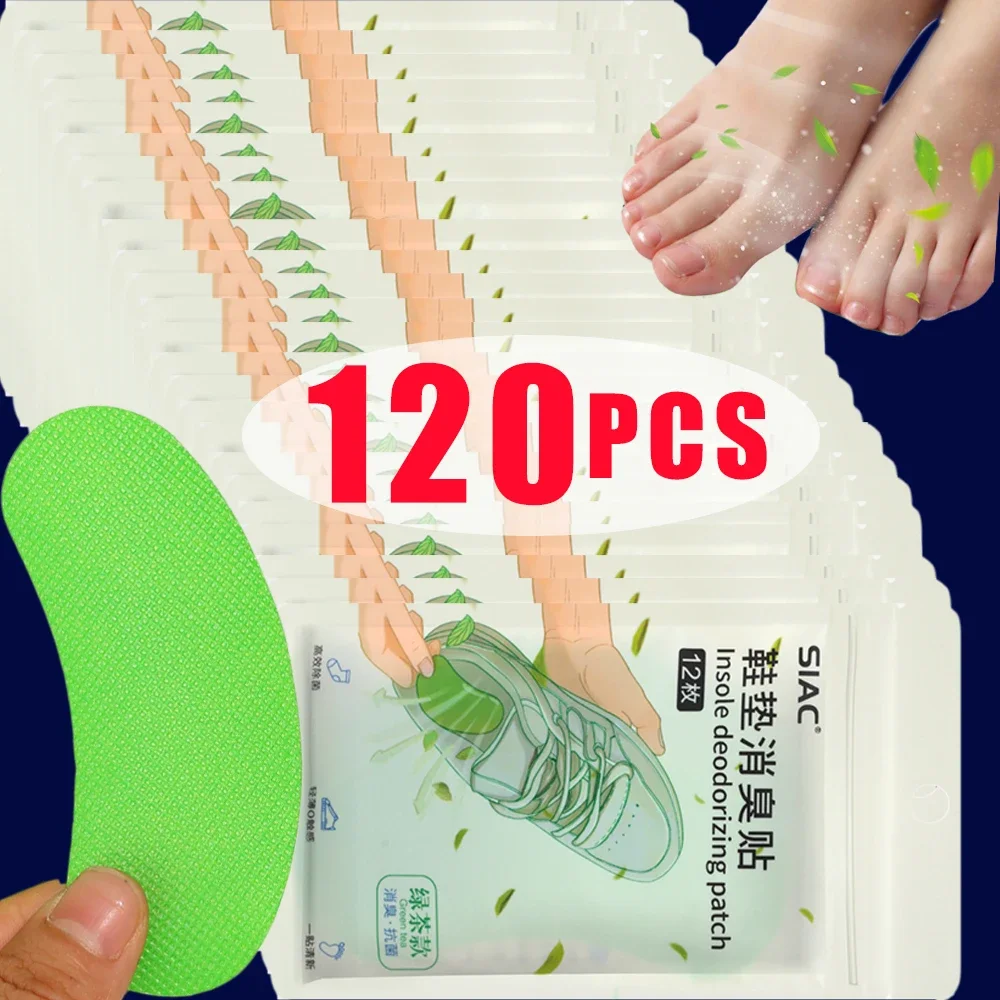 120PCS Deodorizing Shoe Stickers Lasting Freshness Shoes Odor Remover Deodorant Patch Comfortable Antibacterial Foot Care Tool