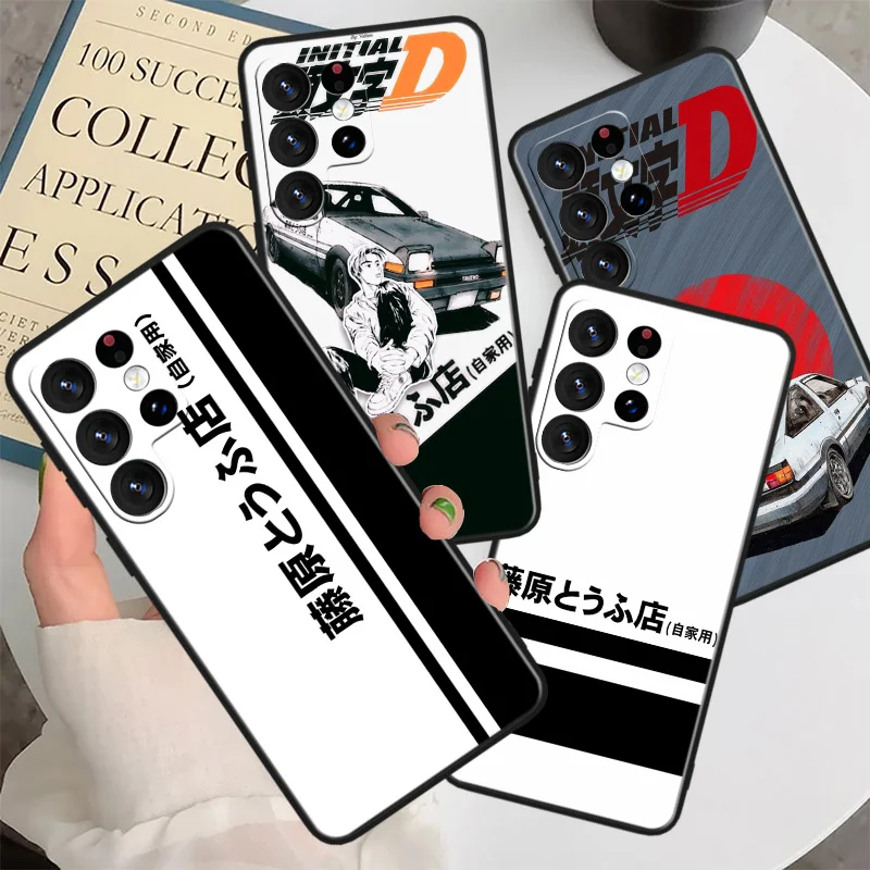 Initial D AE86 Phone Case For Samsung Galaxy S24 S23 S22 S21 S20 S10E Ultra Plus Lite FE Black Cover Funda Soft Silicone Capa