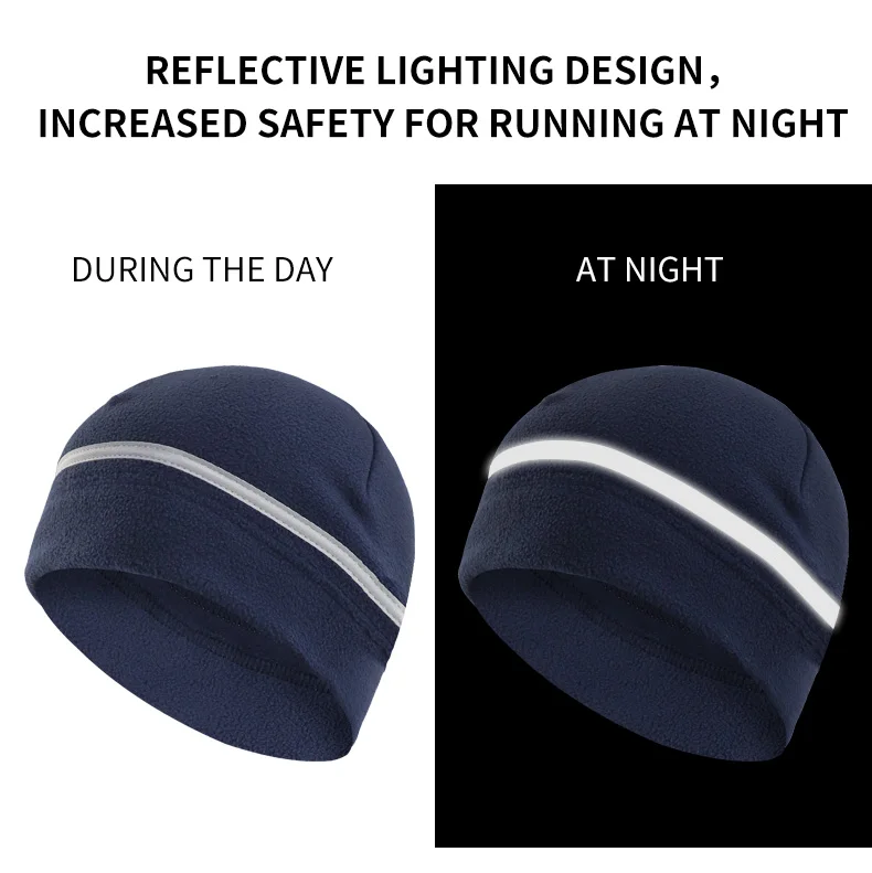 

Теплая шапка со светоотражающей полосой, вязаная шапка унисекс с искусственным мехом, зимняя теплая шапка для волос