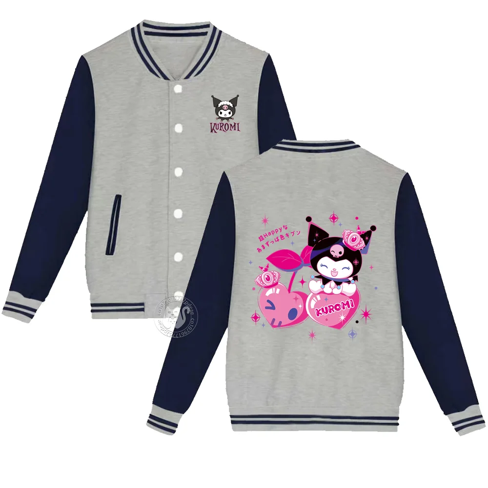 

Sanrio Children's Autumn/Winter Color Combination Thick baseball Uniform Boys & Girls 2-14 years old Kaikulomy Print warm casual